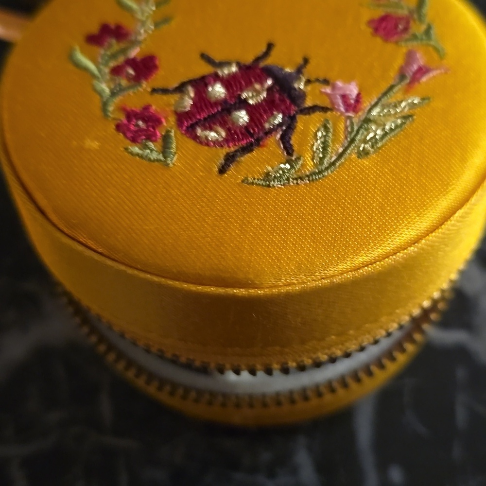 ❤️BUY 2 GET 1 FREE Vibrant Yellow Floral Cosmetic Bag with Zipper - Picture 11 of 12